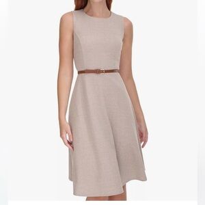 New Tommy Hilfiger Womens Herringbone Knit Jewel Neck Sleeveless Dress